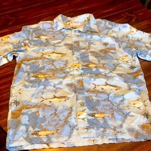 Columbia Florida fishing map casual large shirt charter fish baggy compass